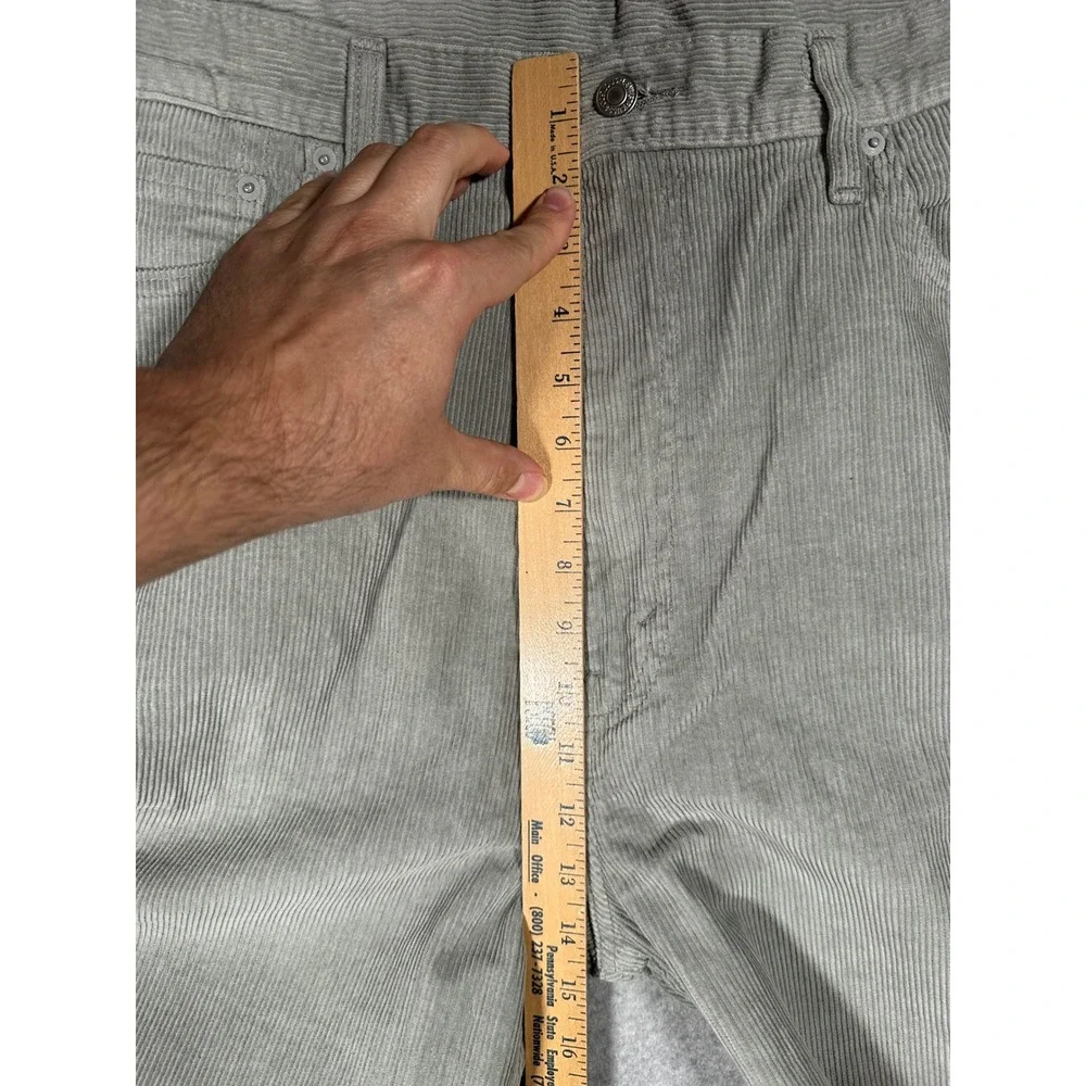 Levis 565 Loose Straight Corduroy Pants Mens 40x32 Gray A7221-0057 Cotton